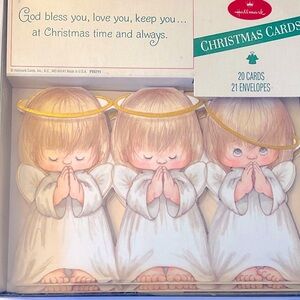 Twenty Popular Vintage Xmas Cards with Praying Angels & 1 Angel with Tilted Halo